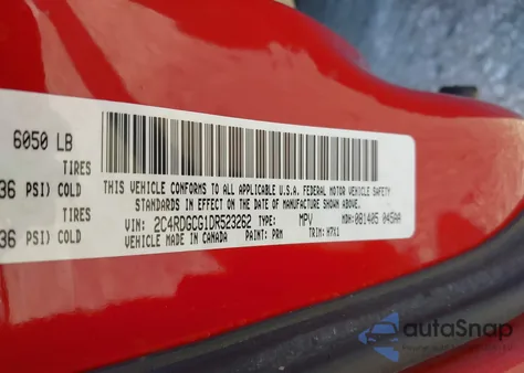 2013 Dodge Grand Caravan Sxt z USA, uszkodzony, nr VIN 2C4RDGCG1DR523262